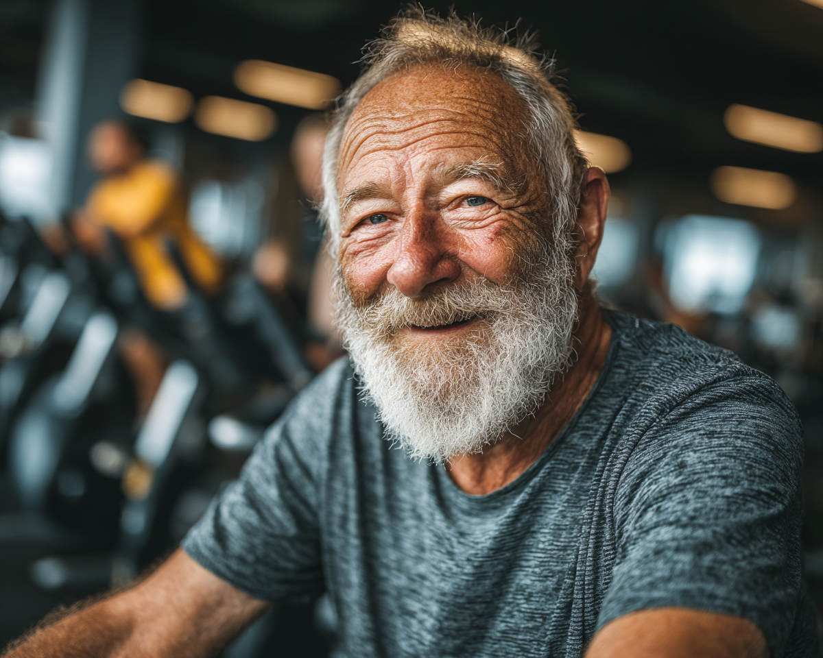 Щаслива група людей зрілого віку після заняття творчим рухом